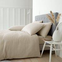 Catherine Lansfield Brushed Cotton Soft and Cosy Duvet Cover Bedding Set Cream