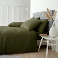 Catherine Lansfield Brushed Cotton Soft and Cosy Duvet Cover Bedding Set Green