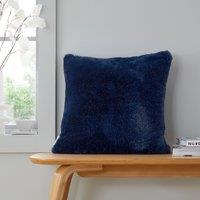Catherine Lansfield Glamour Faux Fur Filled Cushion 45cm x 45cm Navy
