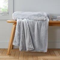 Catherine Lansfield Glamour Faux Fur 130cm x 170cm Throw Silver