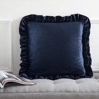 Catherine Lansfield So Soft Velvet Touch Double Frill Filled Cushion 43cm x 43cm Navy