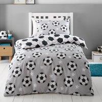 Catherine Lansfield Football Stars Brushed Duvet Cover Bedding Set Grey