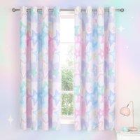 Catherine Lansfield Ombre Star 66'' x 72'' Ready Made Eyelet Curtains White