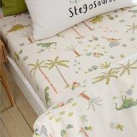 Catherine Lansfield Sleepy Dino Bed Linen Fitted Sheet Green