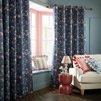 Cath Kidston Paper Birds Ready Made Eyelet Blackout Curtains Nightshadow Blue