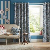 Cath Kidston Strawberry Garden Ready Made Eyelet Blackout Curtains Navy