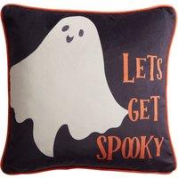Spooky Ghost Velvet Filled Cushion 43cm x 43cm Grey