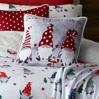 Fusion Festive Gonks Velvet Filled Cushion 43cm x 43cm Red