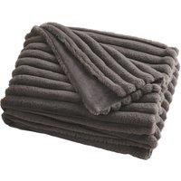 Appletree Morritz Faux Fur 130cm x 180cm Bedspread Charcoal