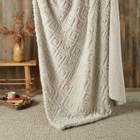Fusion Romo Fleece and Sherpa 130cm x 180cm Throw Natural