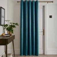 Fusion Strata 66 x 84 Single Ready Dimout Made Eyelet Door Curtain Dark Green