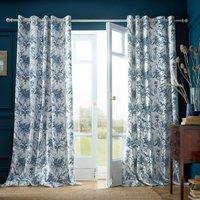 Laura Ashley Tuileries Ready Made Eyelet Curtains Midnight