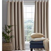 Laura Ashley Stephanie Ready Made Eyelet Blackout Curtains Natural