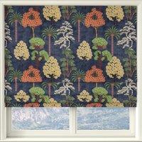 Linda Barker Bonsai Garden Velvet Print Made to Measure Roman Blind Blue