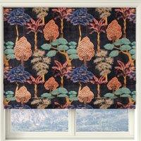 Linda Barker Cloud Tree Velvet Print Made to Measure Roman Blind Pewter