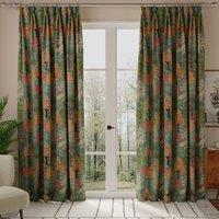 Linda Barker Bonsai Garden Velvet Print Made to Measure Curtain Green Grey