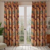 Linda Barker Cloud Tree Velvet Print Made to Measure Curtain Peach