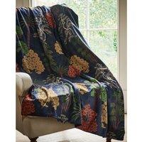 Linda Barker Bonsai Garden 130cm x 180cm Digitally Printed Velvet Throw Blue