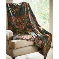 Linda Barker Treasure Garden 130cm x 180cm Digitally Printed Velvet Throw Navy