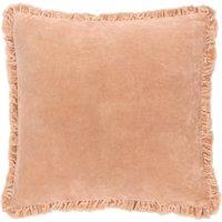 Bertie Cotton Velvet Filled Cushion 45cm x 45cm Cashew