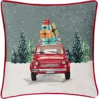 Car Scene Piped Filled Cushion 43cm x 43cm Multi