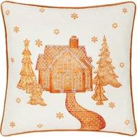 Gretel Velvet Piped Filled Cushion 45cm x 45cm Cloud Dust Ginger