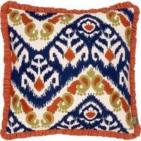 Henderson Embroidered Cotton Filled Cushion 45cm x 45cm Amber Cerulean