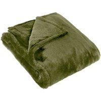 Kallu Double-Sided Faux-Fur 150cm x 200cm Throw Olive