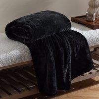 Kallu Double-Sided Faux-Fur 150cm x 200cm Throw Black
