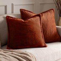 Kallu Faux Fur Filled Cushion 45cm x 45cm Rust
