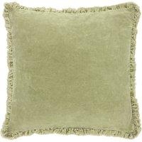 Bertie Cotton Velvet Filled Cushion 45cm x 45cm Sage