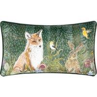 Meadow Bloom Wilds Chenille Piped Filled Cushion 30cm x 50cm Dark Emerald