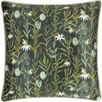 Meadow Bloom Repeat Chenille Piped Filled Cushion 43cm x 43cm Multied