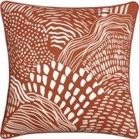 Nola Abstract Piped Filled Cushion 45cm x 45cm Chestnut