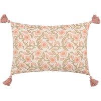 Delphine Floral Tasselled Filled Cushion 40cm x 60cm Coral