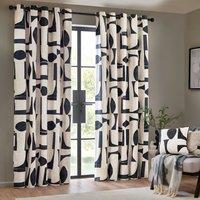 Carro Abstract Ready Made Eyelet Curtains Dusk