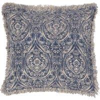 Durelle Damask Fringed Filled Cushion 50cm x 50cm Delph Blue