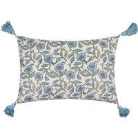 Delphine Floral Tasselled Filled Cushion 40cm x 60cm Delph Blue