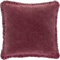 Bertie Cotton Velvet Filled Cushion 45cm x 45cm Burnt Red