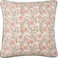 Delphine Floral Piped Filled Cushion 50cm x 50cm Coral
