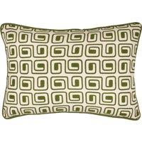 Safara Piped Cotton 35cm x 50cm Filled Boudoir Olive