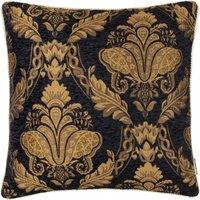 Shiraz Floral Jacquard Filled Cushion 45cm x 45cm Black