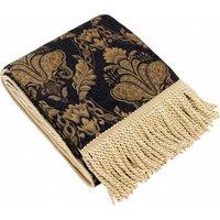 Shiraz Traditional Jacquard 130cm x 175cm Throw Black