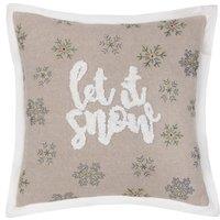 Winter Let It Snow Embroidered Filled Cushion 45cm x 45cm Multi