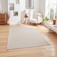 Boucle E6404 Multi Textured Pile Rug White Brown