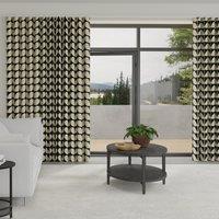 Orla Kiely Jumbo Solid Stem Made to Measure Wave Curtain + FREE Track Black