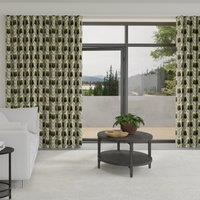 Orla Kiely Rosebud Made to Measure Wave Curtain + FREE Track Moss
