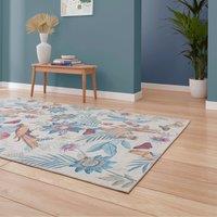 Catherine Lansfield Amaya Tropical Birds Washable Rug Blue