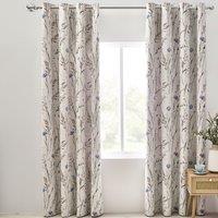 Catherine Lansfield Grasmere Floral Ready Made Eyelet Curtains 66'' x 90'' Lilac