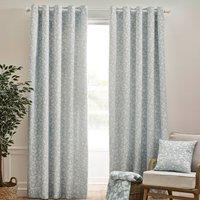 Catherine Lansfield Brooke Floral Ready Made Eyelet Curtains Duckegg